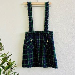 Zara Tweed Plaid Overalls  Size S